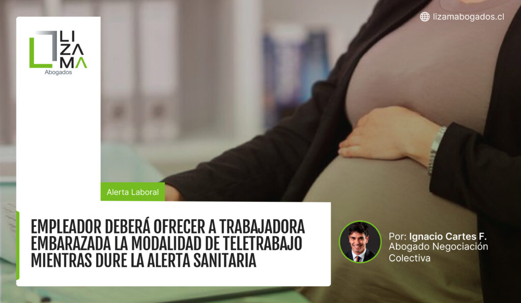 Empleador deberá ofrecer a trabajadora embarazada la modalidad de teletrabajo mientras dure la alerta sanitaria.
