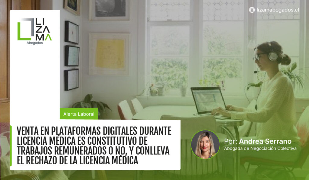 Venta en plataformas digitales durante licencia médica