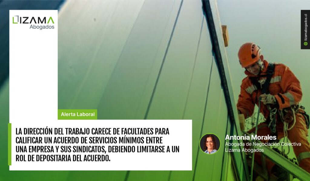 Dirección del Trabajo y Actas de Acuerdo de Servicios Mínimos